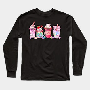 Womens Valentines Day Coffee Couple Matching Family Long Sleeve T-Shirt